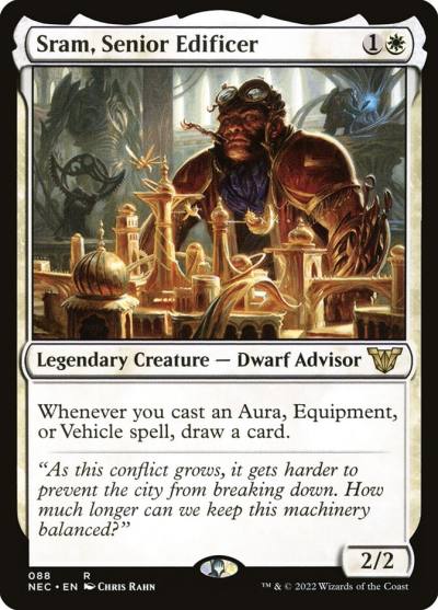Sram, Senior Edificer NEC-88 Neon Dynasty Commander Magic card