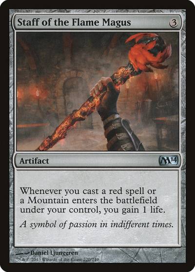 Staff of the Flame Magus M14-220 Magic 2014 Magic card