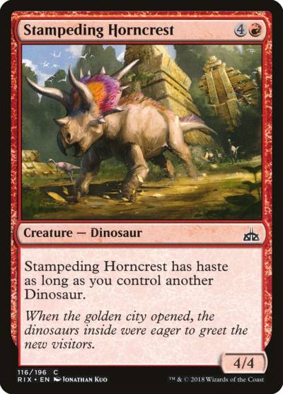 Stampeding Horncrest 116 Rivals of Ixalan Magic card