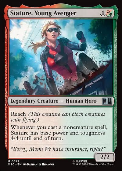 Stature, Young Avenger 571 Marvel Super Heroes Commander Magic card