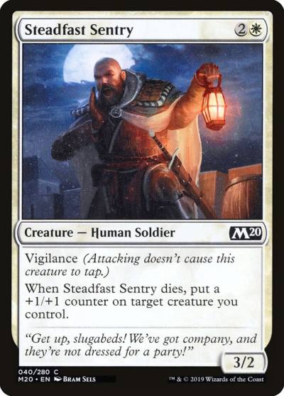Steadfast Sentry M20-40 Core Set 2020 Magic card