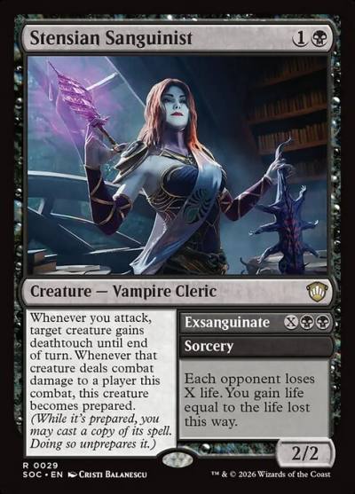 Stensian Sanguinist // Exsanguinate SOC-29 Secrets of Strixhaven Commander Magic card