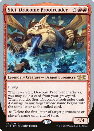 Stet, Draconic Proofreader 57 Unsanctioned Magic card