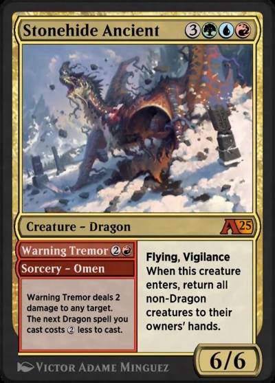 Stonehide Ancient // Warning Tremor YTDM-26 Alchemy: Tarkir Magic card
