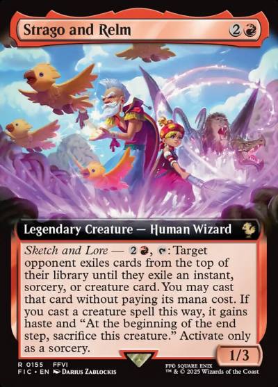 Strago and Relm FIC-155 Final Fantasy Commander Magic card