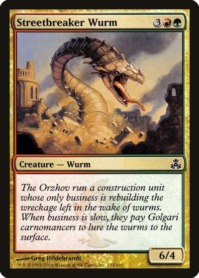 Streetbreaker Wurm 133 Guildpact Magic card