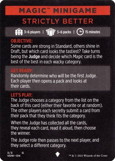 Strictly Better // Strictly Better (cont'd) MVOW-3 Innistrad: Crimson Vow Minigames Magic card
