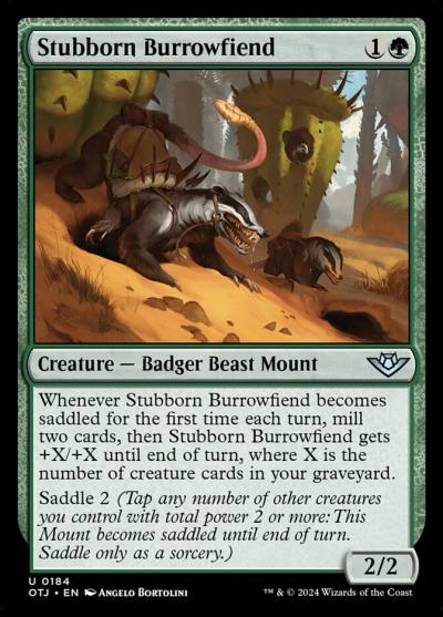 Stubborn Burrowfiend OTJ-184 Outlaws of Thunder Junction Magic card