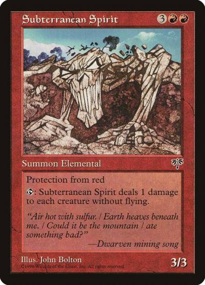 Subterranean Spirit MIR-195 Mirage Magic card