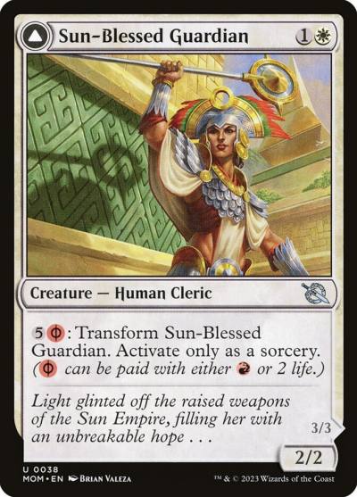 Sun-Blessed Guardian // Furnace-Blessed Conqueror MOM-38 March of the Machine Magic card