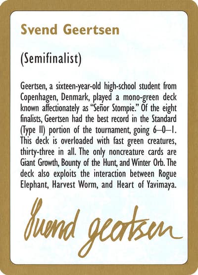 Svend Geertsen Bio WC97-SG0A World Championship Decks 1997 Magic card