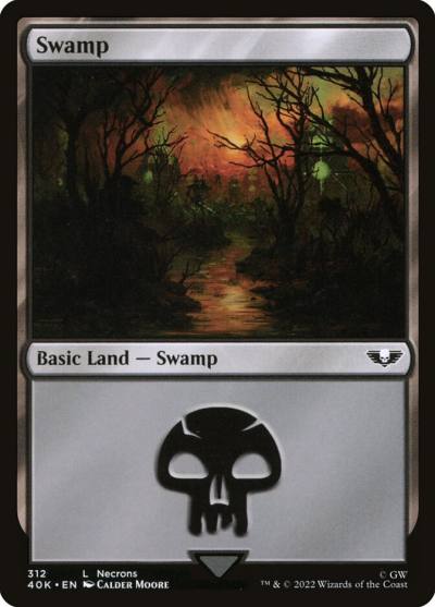 Swamp 40K-312 Warhammer 40,000 Commander Magic card