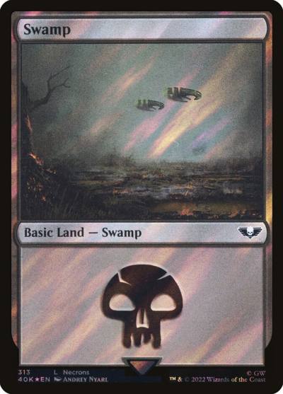 Swamp 40K-313STAR Warhammer 40,000 Commander Magic card