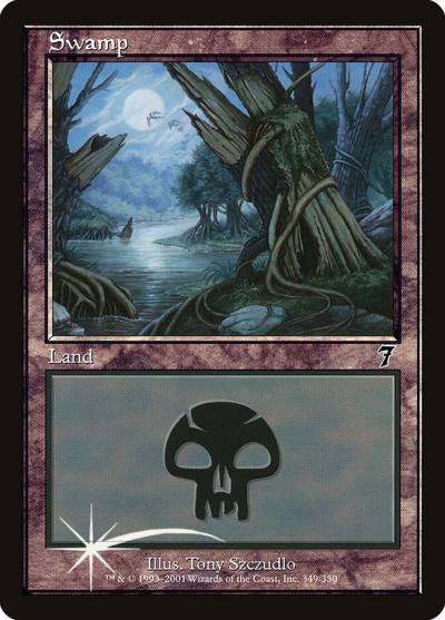Swamp 7ED-349STAR Seventh Edition Magic card