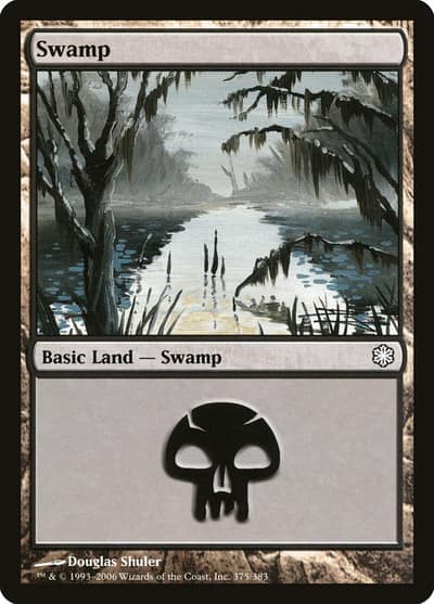 Swamp CST-375 Coldsnap Theme Decks Magic card