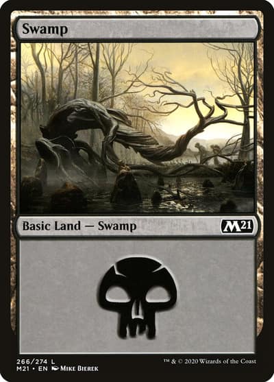 Swamp M21-266 Core Set 2021 Magic card