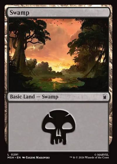 Swamp MSH-291 Marvel Super Heroes Magic card