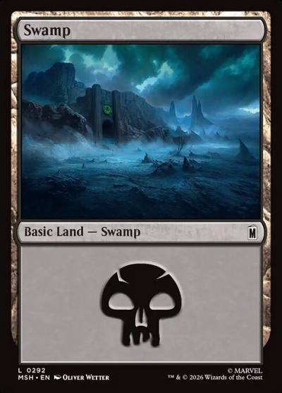 Swamp MSH-292 Marvel Super Heroes Magic card