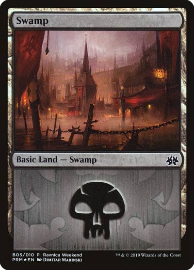 Swamp PRW2-B05 RNA Ravnica Weekend Magic card
