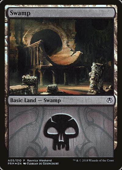 Swamp PRWK-A05 GRN Ravnica Weekend Magic card
