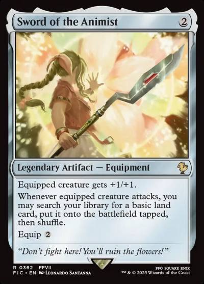 Sword of the Animist FIC-362 Final Fantasy Commander Magic card