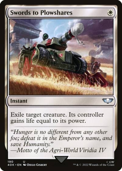 Swords to Plowshares 40K-190 Warhammer 40,000 Commander Magic card