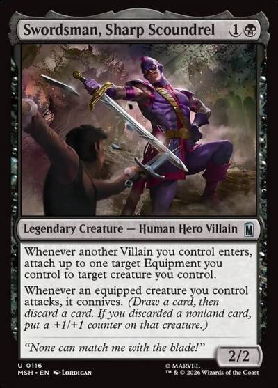 Swordsman, Sharp Scoundrel MSH-116 Marvel Super Heroes Magic card