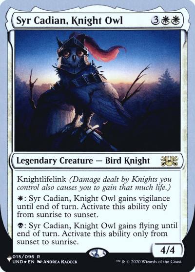Syr Cadian, Knight Owl ULST-9 The List (Unfinity Foil Edition) Magic card