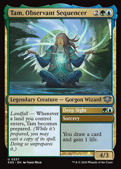 Tam, Observant Sequencer // Deep Sight 237 Secrets of Strixhaven Magic card