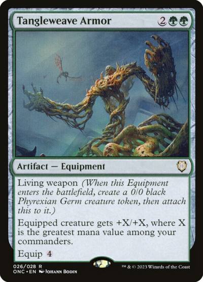 Tangleweave Armor ONC-26 Phyrexia: All Will Be One Commander Magic card