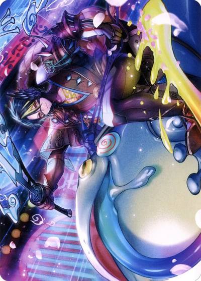 Tatsunari, Toad Rider // Tatsunari, Toad Rider ANEO-60 Neon Dynasty Art Series Magic card