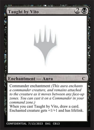 Taught by Vito UNK-CB13B Unknown Event Magic card