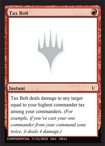 Tax Bolt UNK-UR11B Unknown Event Magic card