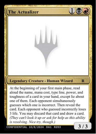 The Actualizer RZ03h Unknown Event Magic card