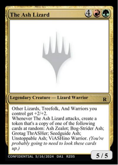 The Ash Lizard RZ05c Unknown Event Magic card