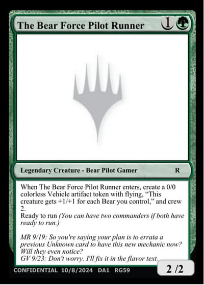 The Bear Force Pilot Runner RG59a Unknown Event Magic card