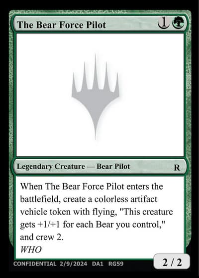 The Bear Force Pilot RG59 Unknown Event Magic card