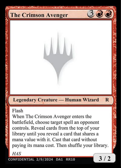 The Crimson Avenger RR10 Unknown Event Magic card