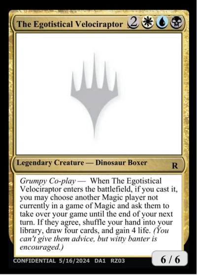 The Egotistical Velociraptor RZ03b Unknown Event Magic card