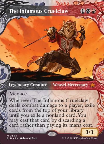 The Infamous Cruelclaw BLB-334 Bloomburrow Magic card