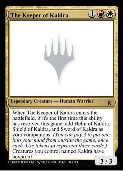 The Keeper of Kaldra RZ03c Unknown Event Magic card