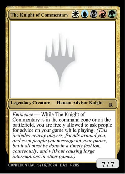 The Knight of Commentary RZ05d Unknown Event Magic card