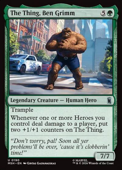 The Thing, Ben Grimm MSH-190 Marvel Super Heroes Magic card