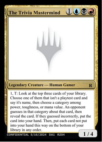 The Trivia Mastermind RZ04l Unknown Event Magic card