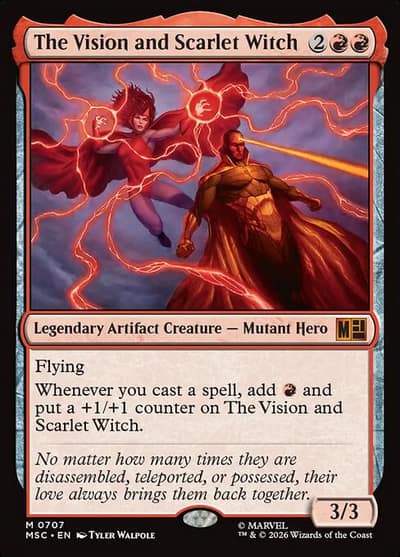 The Vision and Scarlet Witch 707 Marvel Super Heroes Commander Magic card