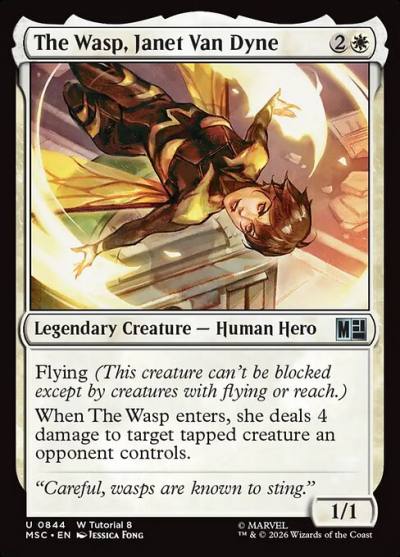 The Wasp, Janet Van Dyne MSC-844 Marvel Super Heroes Commander Magic card