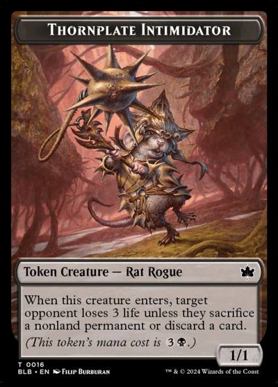 Thornplate Intimidator TBLB-16 Bloomburrow Tokens Magic card