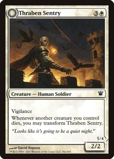 Thraben Sentry // Thraben Militia ISD-38 Innistrad Magic card