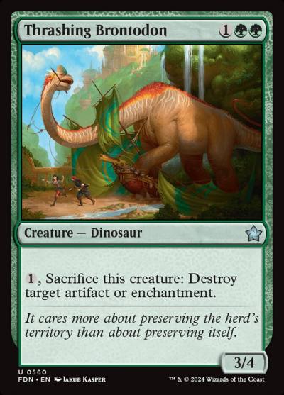Thrashing Brontodon FDN-560 Foundations Magic card