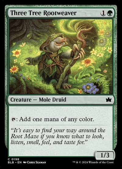 Three Tree Rootweaver BLB-198 Bloomburrow Magic card